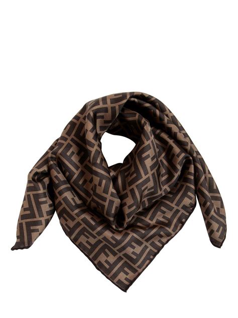 fendi ff shawl black|Fendi silk scarf for sale.